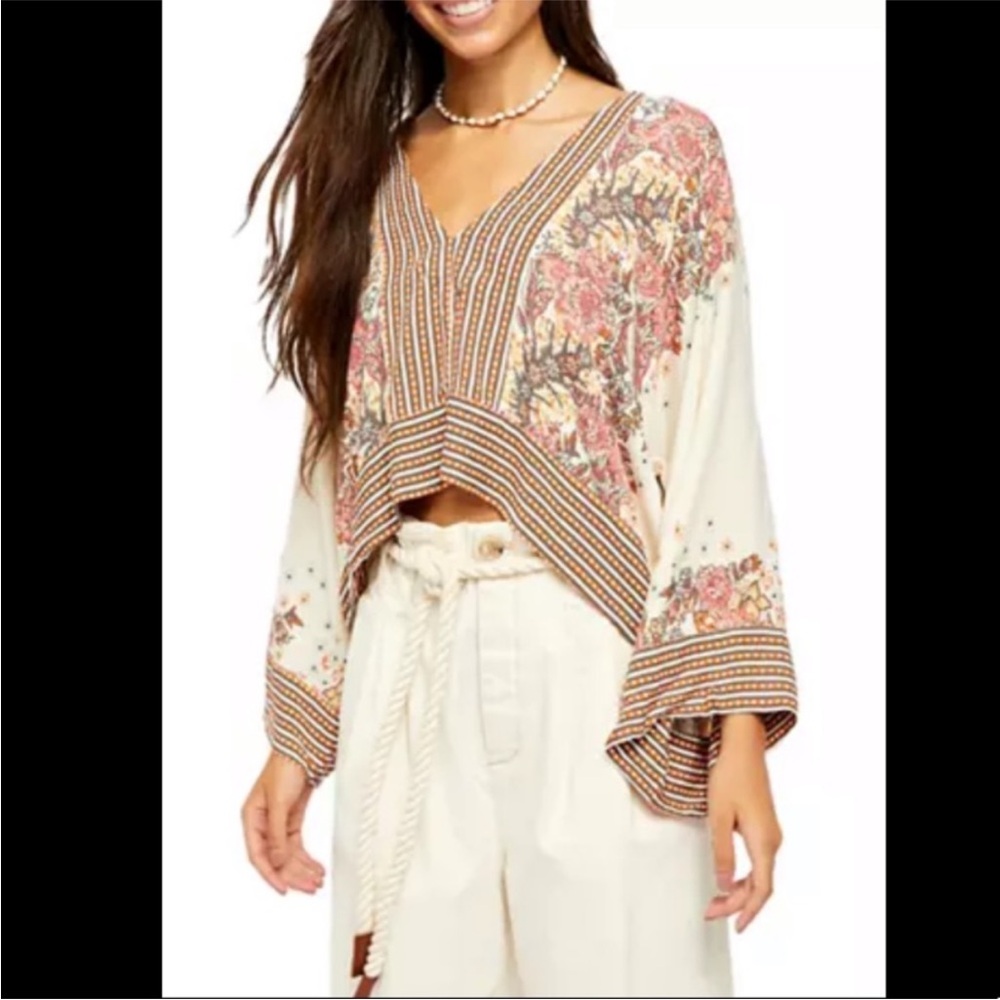 Free People boho top earth tones like new size M